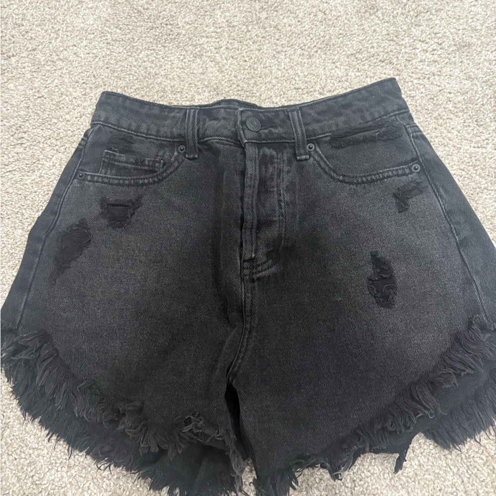 Wild Fable Charcoal Distressed Jean Shorts
